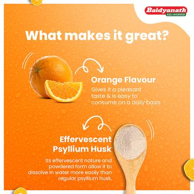 Baidyanath Isabgol Psyllium Husk Powder - Orange Lax 110 g - Digestive Care
