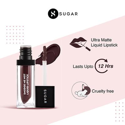SUGAR Cosmetics Smudge Me Not Liquid Lipstick - 27 Brown Crown (Plum Brown) 4.5 ml - Liquid Lipsticks