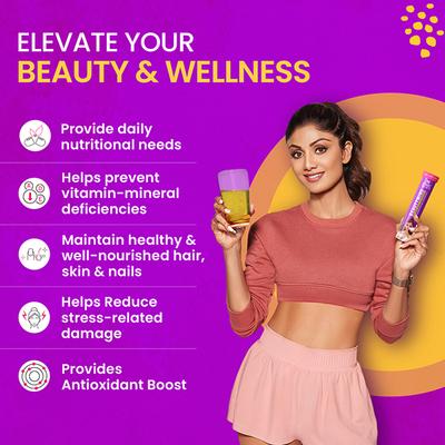Chicnutrix Beautymins Multivitamin for Women-26 Vitamins, Minerals & Antioxidants - Peach Ice Tea 20 1's - Women Health