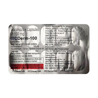ITC DERM 100 Capsule 10's - Fungal Infections-Anf