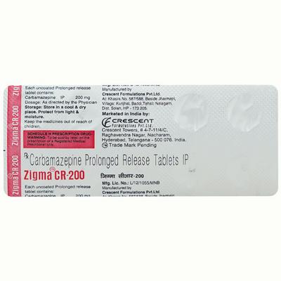 Zigma CR 200mg Tablet 10'S - Epilepsy/Convulsion-Ant