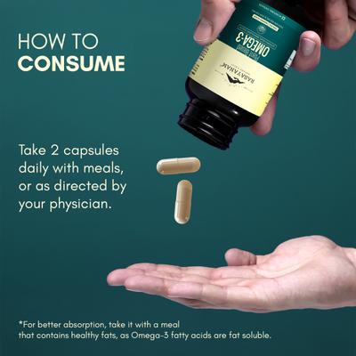 Rasayanam Plant Based Omega 3 Capsules 60's - Omega Fish Oil Fatty Acids