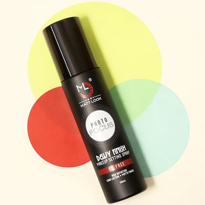 Matt Look Photo Focus Dewy Finish Makeup Setting Spray, Oil Free, High Definition, Long Lasting, Matte Finish 120ml - Face Palettes