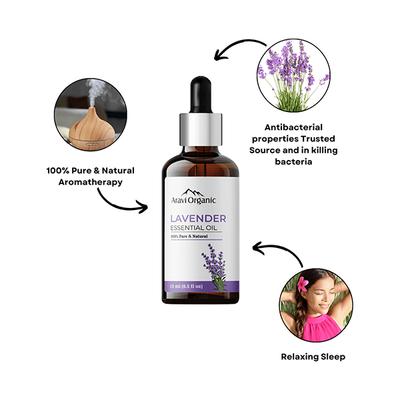 Aravi Organic Tea Tree Lavender and Roseamary Essential Oil Combo 45ml 3's - Essential Oils