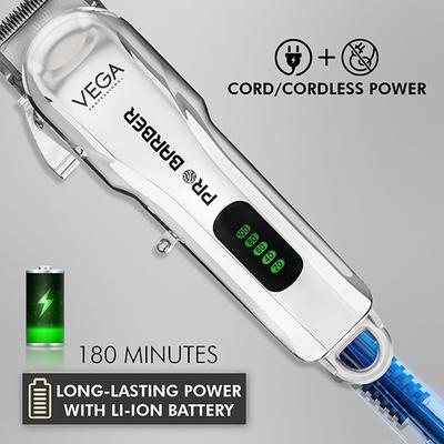 VEGA Professional Pro Barber Hair Clipper for Barbers and Home, 240 Mins Runtime, (VPVHC-09) 1's - Rollers & Curlers