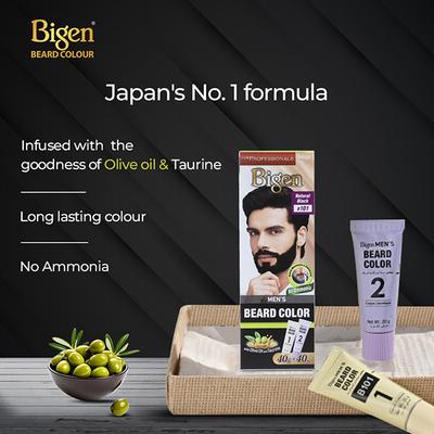 Bigen Men's Beard Color - B101 Black (40gm+40gm) 2's - Beard Colour