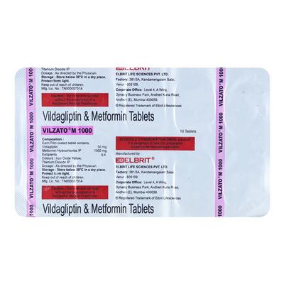 VILZATO M 1000 Tablet 10's - Diabetes-Ant