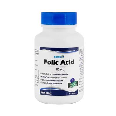 Healthvit Folic Acid 800 MCG- Tablets 60's - General Health
