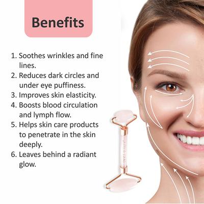 Swiss Beauty Rose Quartz Facial Roller & Massager - (1 pc) 1's - Massagers