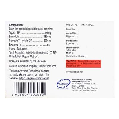 Disperzyme Tablet 10'S - Pain relief-Ant