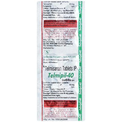 TELMIPIL 40mg Tablet 10's - Hypertension-Ang