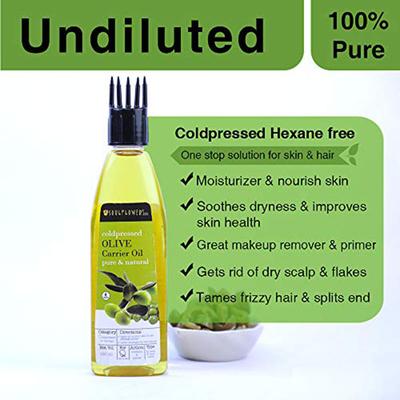 Soulflower Cold Pressed Olive Oil 120 ml - Hair Oils