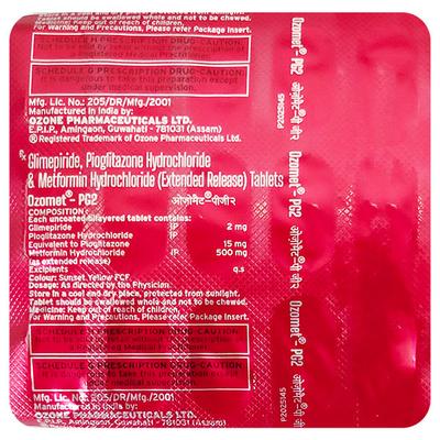Ozomet Pg2 Tablet 15'S - Diabetes-Ant