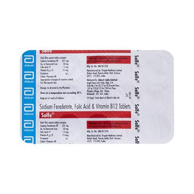 SOLFE Tablet 15's - Iron Supplement/Anaemia-Vma