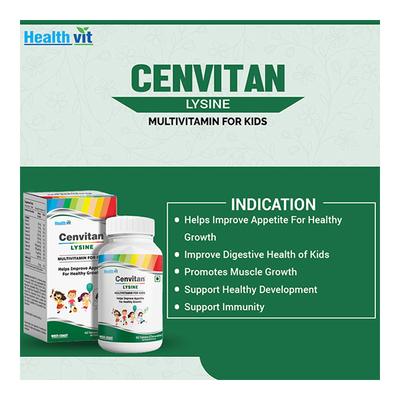 HealthVit Cenvitan Lysine Kids Multivitamin Chewable Tablet 60's - Multi-Vitamins