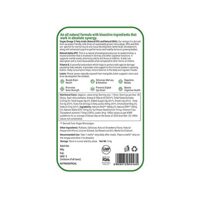 Wellbeing Nutrition Marvel Marvel Hulk Melts Kids Vegan Algae Omega-3(EPA and DHA) Alpha GPC Lutein (30 Strips) - Multi-Vitamins