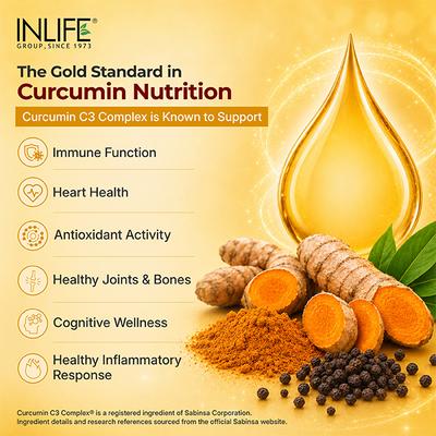 INLIFE Curcumin 95 Advanced 500 mg Vegetarian Capsule 60's - Herbal Dietary Supplement