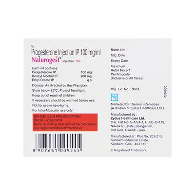 Naturogest 100mg Injection 1ml - Hormonal Therapy-Oes
