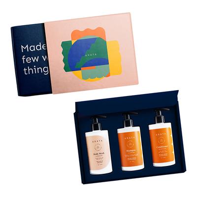 Arata Natural Bath & Hair Care Shower Power Gift Box Cleansing Shampoo (300 Ml), Body Wash (300 Ml), Conditioner (300 Ml) 900 ml - Lotions & Creams