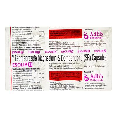 ESOLIB D Capsule 10's - Ulcer/Reflux/Flatulence-Aaa