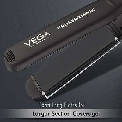 VEGA Professional Pro Kera Magic Hair Straightener for Salon & Home, Ultra-Fast Heat Up, (VPPHS-04) 1's - Hair Dryers
