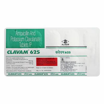Clavam 625mg Tablet 10'S - Bacterial Infections-Pen