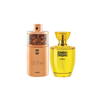 Ajmal Shine EDP Floral Powdery Perfume And Bombay Dreams EDP Floral Fruity Perfume 175 ml - Women Perfumes (Edt/Edp)