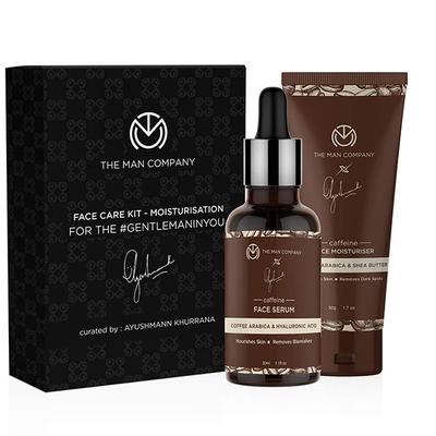 The Man Company Caffeine Moisturising Face Care Kit (Face Serum-30ml & Moisturiser-50g) 1's - Facial Kits