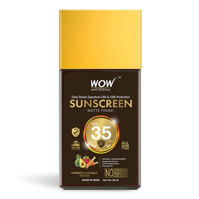 Wow Life Science Sunscreen Matte Finish - SPF 35 PA++ - Daily Broad Spectrum 50 ml - Face Gels
