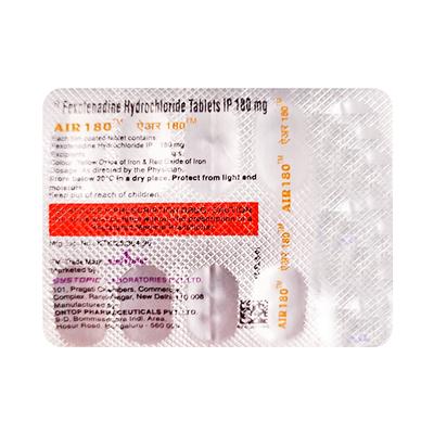 AIR 180mg Tablet 10's - Allergies-Ant