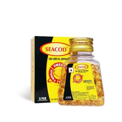 Seacod Cod Liver Oil Capsules 100's - Omega Fish Oil Fatty Acids