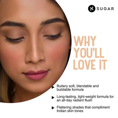 SUGAR Cosmetics Contour De Force Mini Blush - 05 Coral Climax 4 gm - Blushes