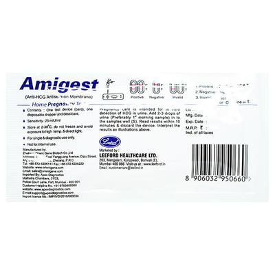 AMIGEST PREGNANCY TEST Kit 1's - Pregnancy Testing Kit