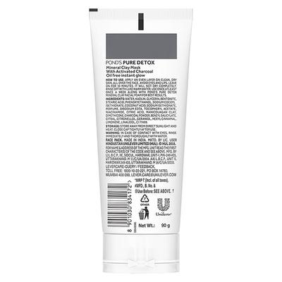 Pond's Pure Detox Mineral Clay Face Mask For Oil Free Instant Glow 90 gm - Masks & Peels