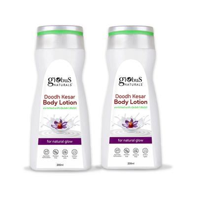 Globus Naturals Doodh Kesar Body Lotion, Enriched with Gulab and Haldi, for Natural Glow, 200ml each 2's - Creams, Lotions & Oils