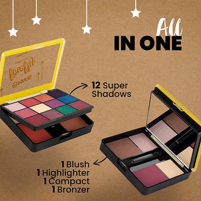 Mars Firefly Makeup Palette with Eyeshadows, Highlighter, Blusher and Bronzer - 01 26 gm - Face Palettes