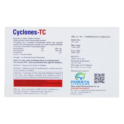 CYCLONES TC Tablet 10's - Pain relief-Nsa