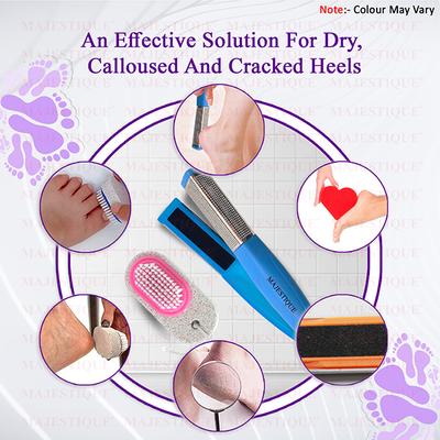 Majestique Foot Scraper And Pumice Stone Pedicure Set, Lightweight And Easy To Use - Multicolor 2's - Manicure & Pedicure Kits