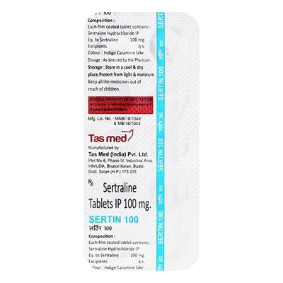 SERTIN 100MG TABLET 10'S - Depression-Ant