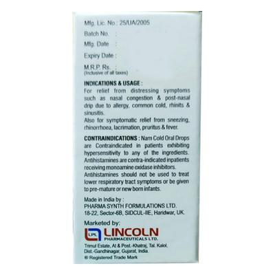 NAM Cold Paediatric Oral Drops 15ml - Cough And Cold-Cou
