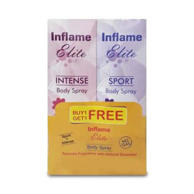 Inflame Elite No Gas Body Spray - Sport + Intense (Pack of 120 ml Each) - Men Deodorants/Roll-Ons