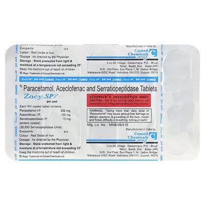 Zacy SP Tablet 10'S - Pain relief-Ano