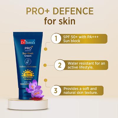 Dr Batra's PRO+ Sun Block Cream 50 gm - Body Sunscreen
