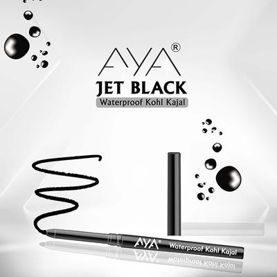 Aya Waterproof Kohl Kajal - Jet Black 0.28 gm - Kajal & Kohls