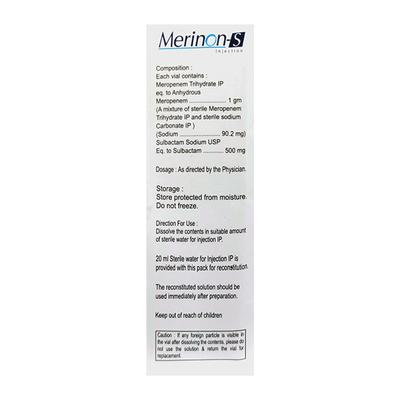 MERINON S 1.5g Injection 1's - Bacterial Infections-Cep
