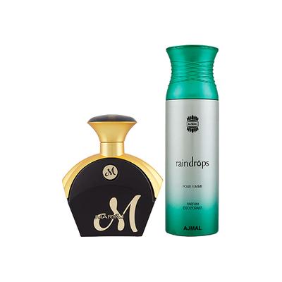Maryaj M For Her EDP Fruity Floral Perfume And Ajmal Raindrops Femme Deodorant Floral Chypre Fragrance 290 ml - Women Perfumes (Edt/Edp)