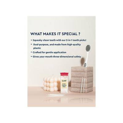 Gubb 2 In 1 Tooth Pick 50S 100G 2's - Floss & Tongue Cleaners