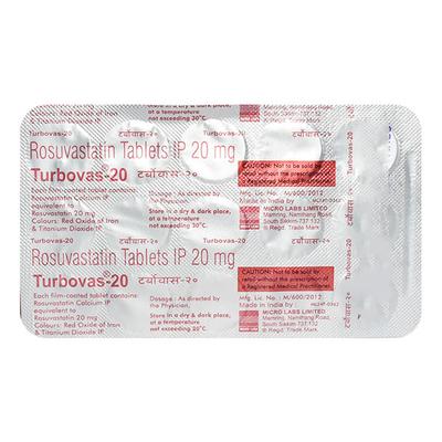 TURBOVAS 20 Tablet 15's - High Cholesterol-Dys