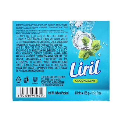 Liril Cooling Mint Soap (Buy 3 Get 1 Free) 125 g - Soaps