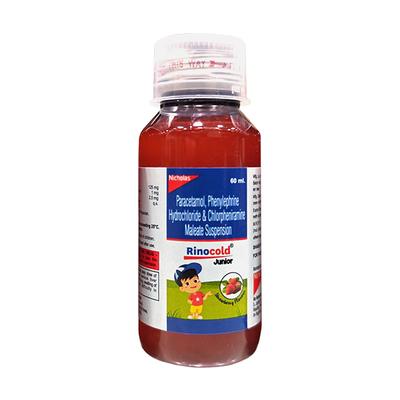 RINOCOLD JUNIOR STRAWBERRY FLAVOUR Suspension 60ml - Cough And Cold-Cou